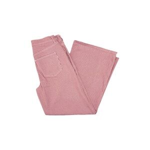Boden Women’s High Rise Wide Leg Cotton Blend Jeans in Pink Stripe – 29 Regular